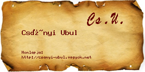 Csányi Ubul névjegykártya